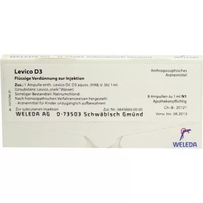 LEVICO D 3 ampollas, 8X1 ml