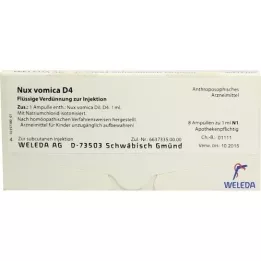 NUX VOMICA D 4 ampollas, 8X1 ml