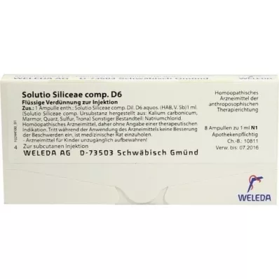 SOLUTIO SILICEAE comp.D 6 ampollas, 8X1 ml