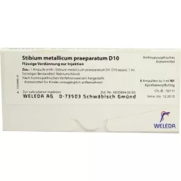 STIBIUM METALLICUM PRAEPARATUM D 10 ampollas, 8X1 ml