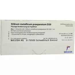 STIBIUM METALLICUM PRAEPARATUM D 20 ampollas, 8X1 ml