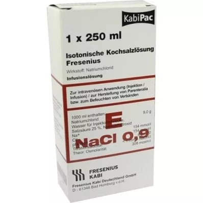 KOCHSALZLÖSUNG Frasco de plástico 0,9% Fresenius, 250 ml