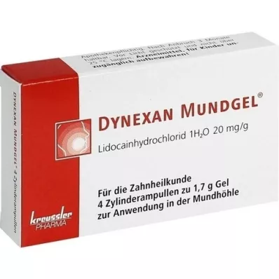 DYNEXAN Ampollas cilíndricas de gel bucal, 4X1,7 g