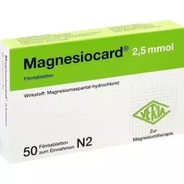 MAGNESIOCARD comprimidos recubiertos con película de 2,5 mmol, 50 unidades