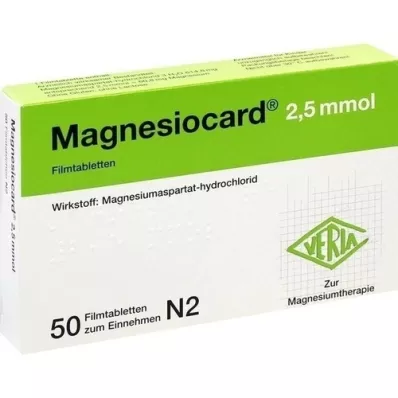 MAGNESIOCARD comprimidos recubiertos con película de 2,5 mmol, 50 unidades MAGNESIOCARD comprimidos recubiertos con película de 2,5 mmol, 50 unidades