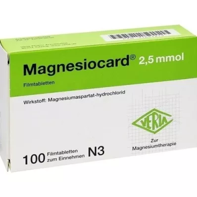 MAGNESIOCARD comprimidos recubiertos con película de 2,5 mmol, 100 unidades