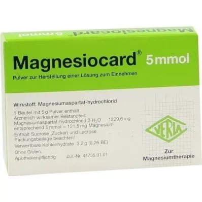 MAGNESIOCARD 5 mmol Plv.z.Her.e.Lsg.z.Ingesta, 20 piezas
