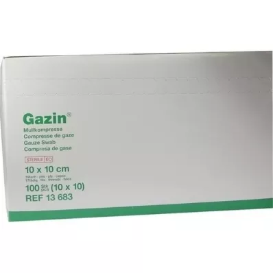 GAZIN Comp. gasa. 10x10 cm estéril 16 veces, 10x10 piezas GAZIN Comp. gasa. 10x10 cm estéril 16 veces, 10x10 piezas