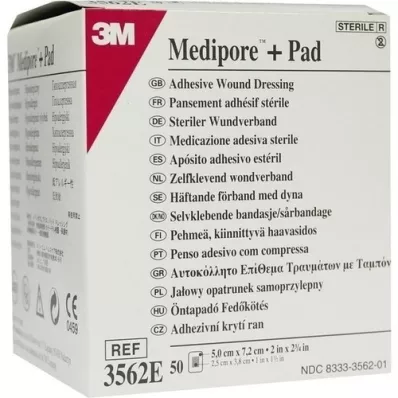 MEDIPORE Apósito para heridas estéril Plus Pad 3562E, 50 unidades