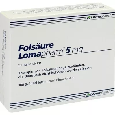 FOLSÄURE LOMAPHARM comprimidos de 5 mg, 100 unidades