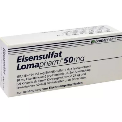 EISENSULFAT Lomapharm 50 mg comprimidos recubiertos con película, 50 piezas