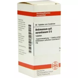 ANTIMONIUM SULFURATUM aurantiacum D 6 tabletas, 80 piezas