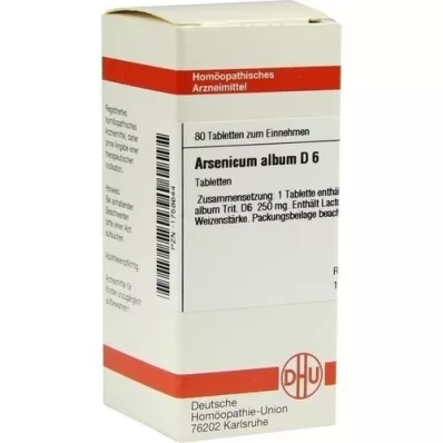 ARSENICUM ALBUM D 6 tabletas, 80 piezas