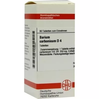 BARIUM CARBONICUM D 4 tabletas, 80 piezas