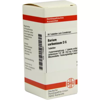 BARIUM CARBONICUM D 6 tabletas, 80 piezas BARIUM CARBONICUM D 6 tabletas, 80 piezas