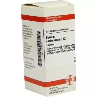 BARIUM CARBONICUM D 12 tabletas, 80 piezas