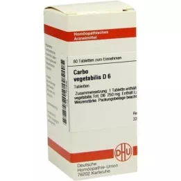 CARBO VEGETABILIS D 6 tabletas, 80 piezas