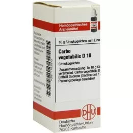 CARBO VEGETABILIS D 10 glóbulos, 10 g