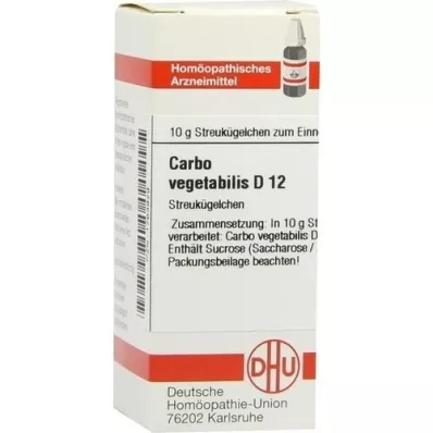 CARBO VEGETABILIS D 12 glóbulos, 10 g