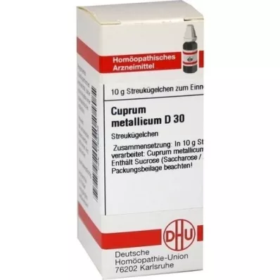 CUPRUM METALLICUM D 30 glóbulos, 10 g