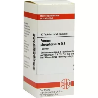 FERRUM PHOSPHORICUM D 3 tabletas, 80 piezas