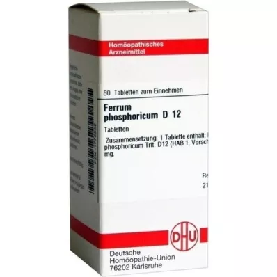 FERRUM PHOSPHORICUM D 12 tabletas, 80 piezas