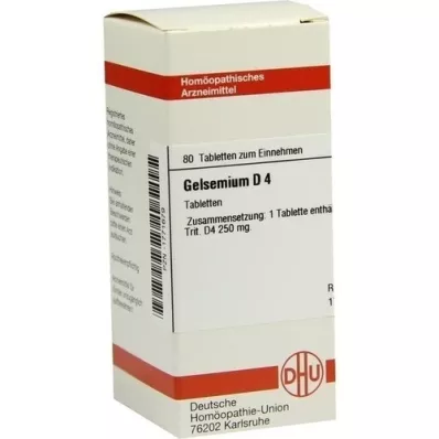 GELSEMIUM D 4 tabletas, 80 piezas