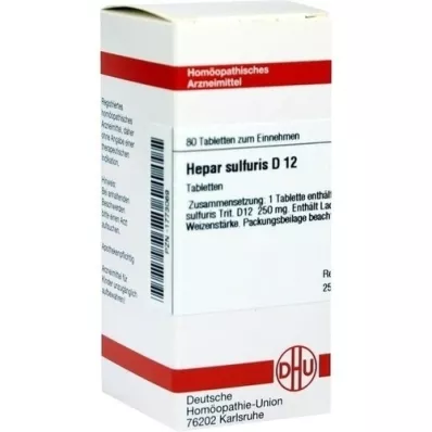 HEPAR SULFURIS D 12 tabletas, 80 piezas