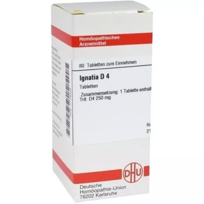 IGNATIA D 4 tabletas, 80 piezas