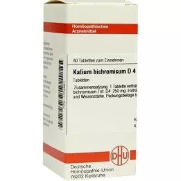 KALIUM BICHROMICUM D 4 tabletas, 80 piezas