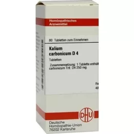 KALIUM CARBONICUM D 4 tabletas, 80 piezas