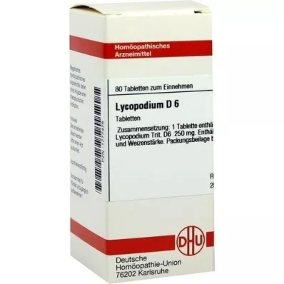 LYCOPODIUM D 6 tabletas, 80 piezas