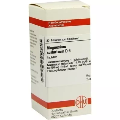 MAGNESIUM SULFURICUM D 6 tabletas, 80 piezas