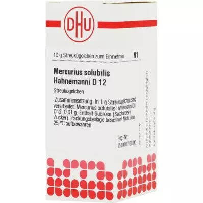 MERCURIUS SOLUBILIS Hahnemanni D 12 glóbulos, 10 g