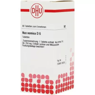 NUX VOMICA D 6 tabletas, 80 piezas
