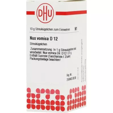 NUX VOMICA D 12 glóbulos, 10 g