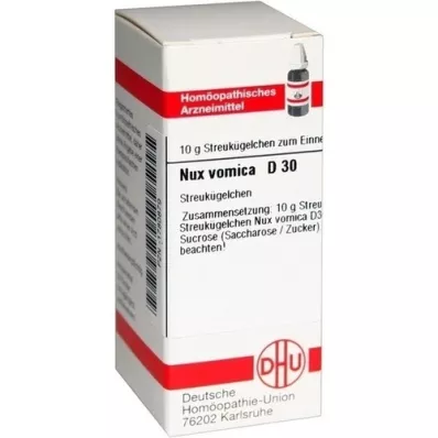 NUX VOMICA D 30 glóbulos, 10 g