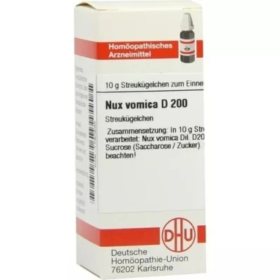 NUX VOMICA D 200 glóbulos, 10 g