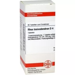 RHUS TOXICODENDRON D 4 tabletas, 80 piezas