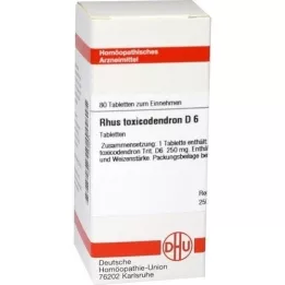 RHUS TOXICODENDRON D 6 tabletas, 80 piezas