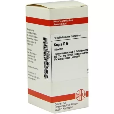 SEPIA D 6 tabletas, 80 piezas