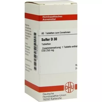 SULFUR D 30 comprimidos, 80 unidades
