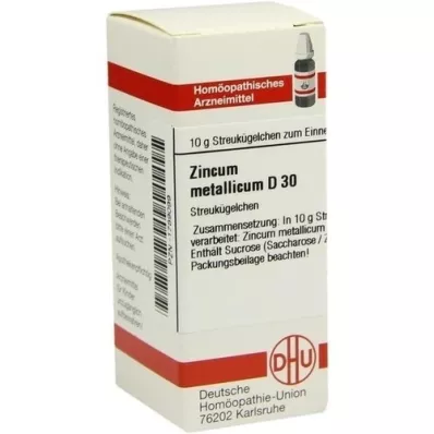ZINCUM METALLICUM D 30 glóbulos, 10 g