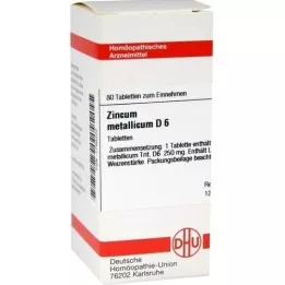 ZINCUM METALLICUM D 6 tabletas, 80 piezas