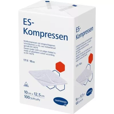 ES-KOMPRESSEN no estéril 10x12,5 cm 16 veces, 100 unidades