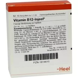 VITAMIN B12 INJEEL Ampollas, 10 piezas