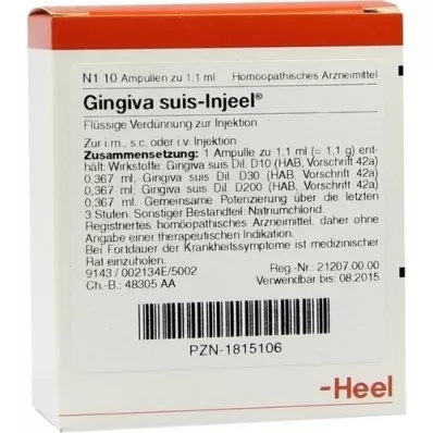 GINGIVA SUIS Ampollas Injeel, 10 piezas