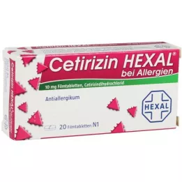 CETIRIZIN HEXAL Tabletas recubiertas con película para alergias, 20 piezas