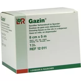 GAZIN Vendaje de gasa de 8 cm x 5 m enrollado 4 veces, 1 pieza