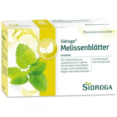 SIDROGA Bolsas filtrantes de té de hojas de melisa, 20X1,5 g